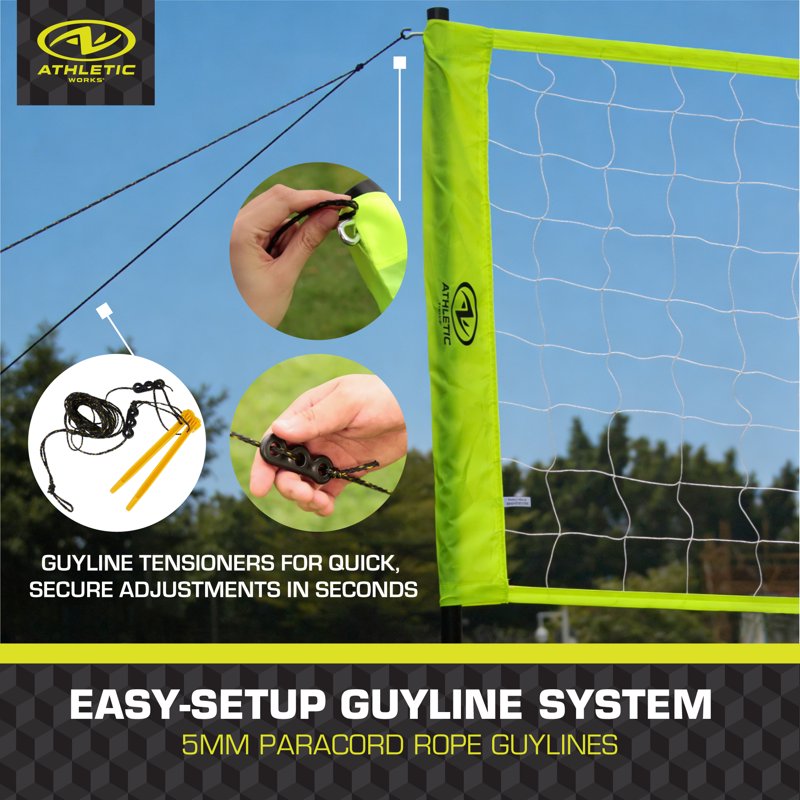 Outdoor Volleyball Set with Net, Ball, Pump & Carrying Bag - Durable All-Weather Sport