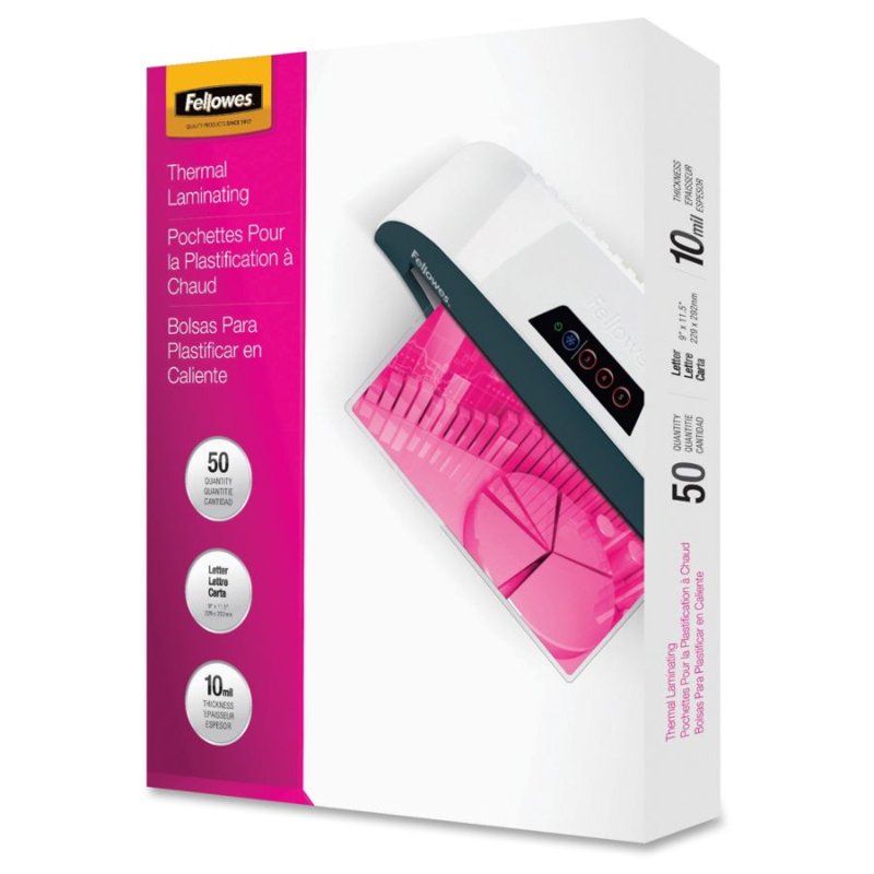 Fellowes 10 Mil Laminating Pouches 11.5 x 9 Inches, Pack of 50