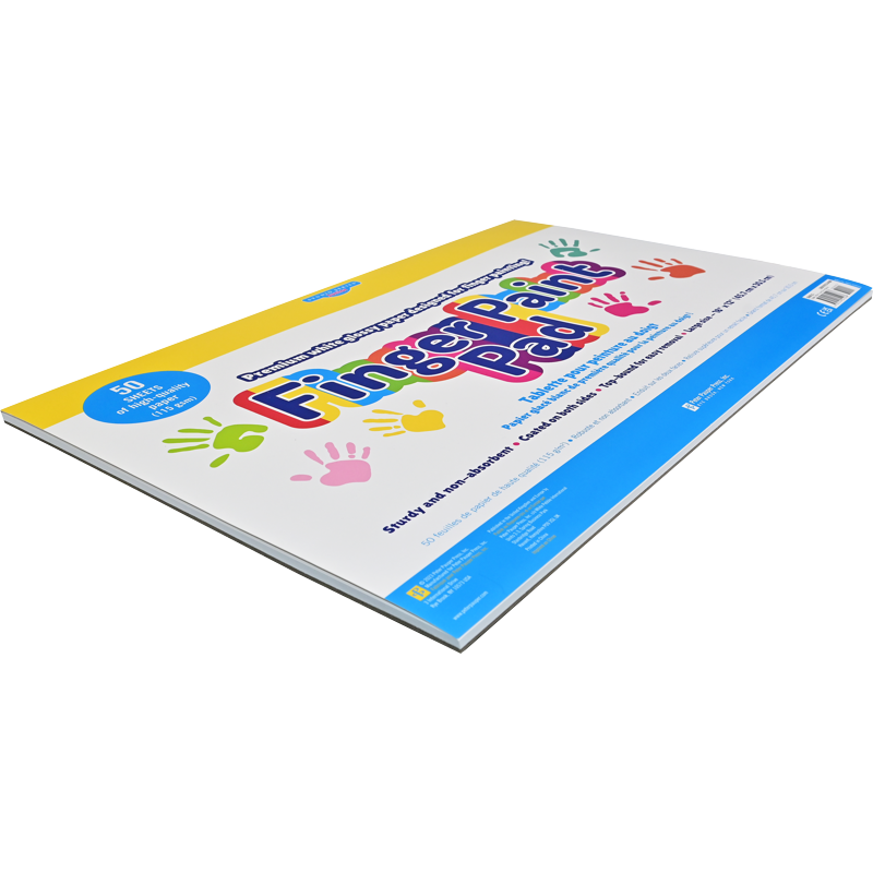 Finger Paint Pad - 50 Sheets Large Glossy Paper for Kids Art, 18x12 Inches