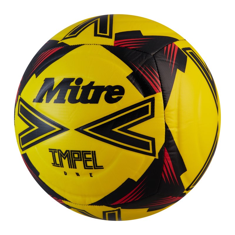 Mitre Impel One Training Soccer Ball - 4, Fluo Yellow - 6-Panel, Soft-Touch Foam