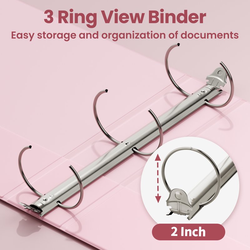 3-Ring Binders Set 2 Inch PVC-Free Assorted Pastel Office & School Supplies