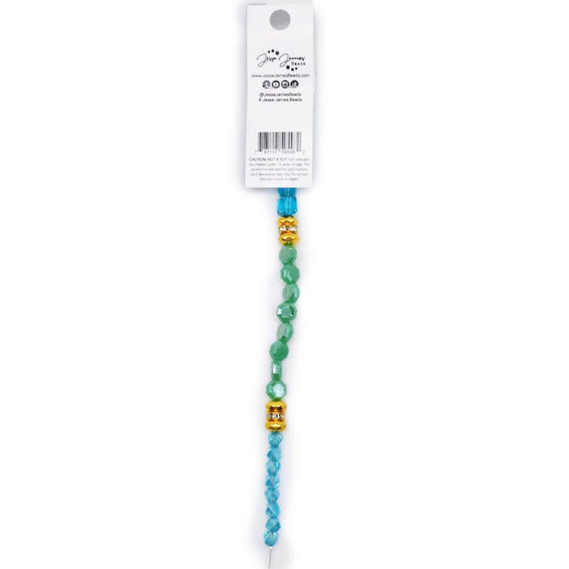 Glass Bead Set - Multi-Purpose Teal Strand Beads for Jewelry Making & Crafts