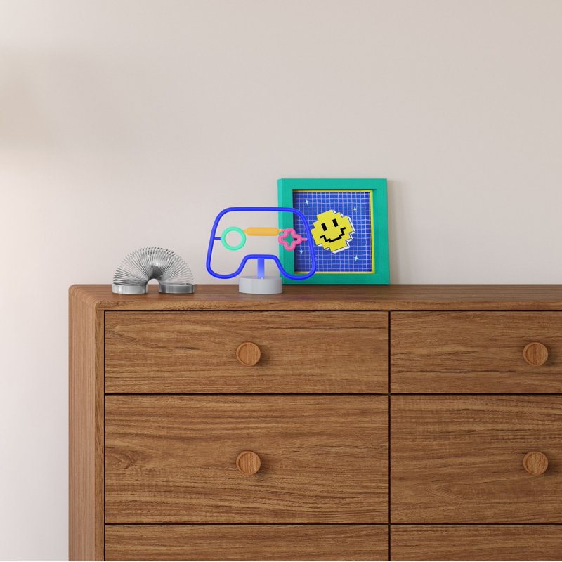 Kids Neon Game Controller LED Lamp - Playroom & Bedroom Decor