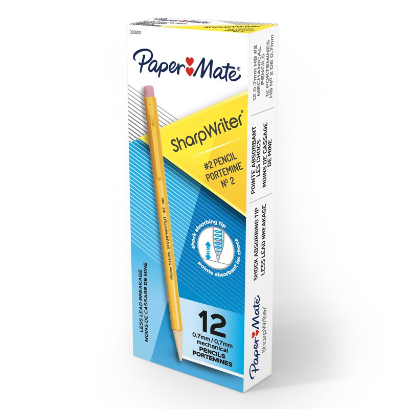 Mechanical Pencils 0.7mm HB #2 Yellow - Pack of 12