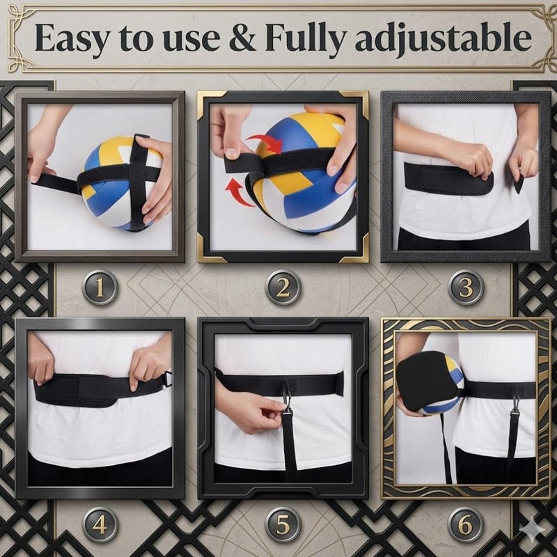 Volleyball Rebound Belt Trainer for Solo Practice Adjustable Waist & Ball Holder