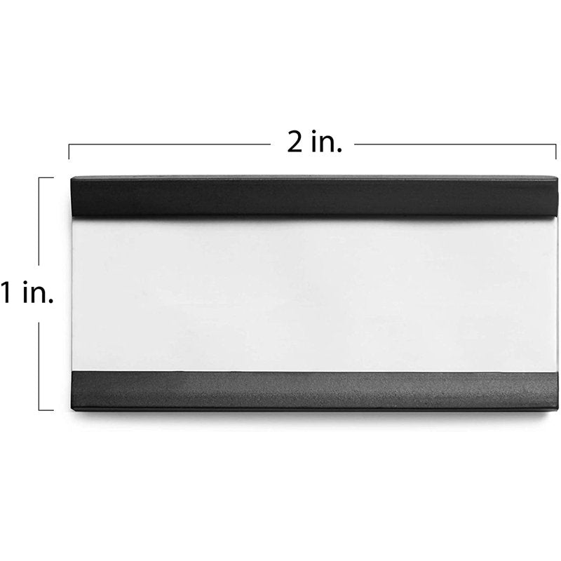 Magnetic Label Holders Set of 25 - Slot Loading Data Card Organizers for Metal Surfaces