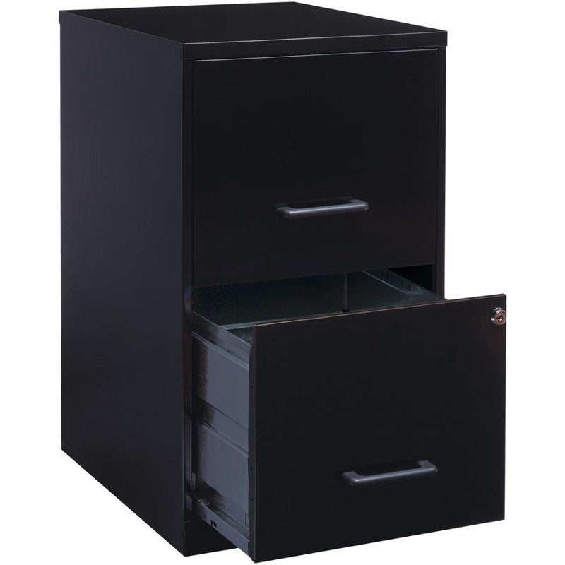 2-Drawer Steel File Cabinet with Lock - 18 Inch Depth for Office Storage