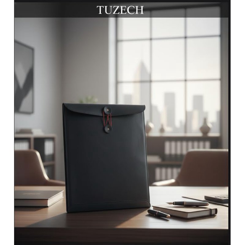 Leather Document Holder Envelope 12.5 Inch Portfolio Folder for Office & Legal Use
