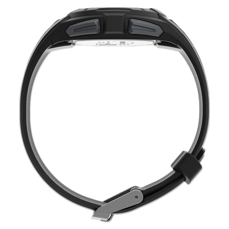 Men's Digital Sports Watch - 100H Chronograph, Water-Resistant, Black Resin Strap