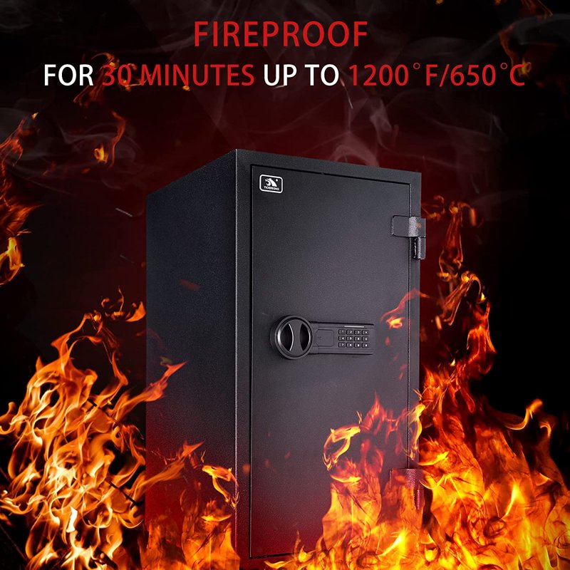Large Fireproof Steel Safe with Digital Lock - 3.47 Cu Ft Home & Office Security Safe