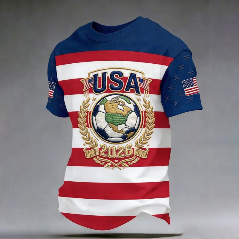 USA Soccer Jersey for Men - 2026 Team USA Crewneck, Deep Red, M