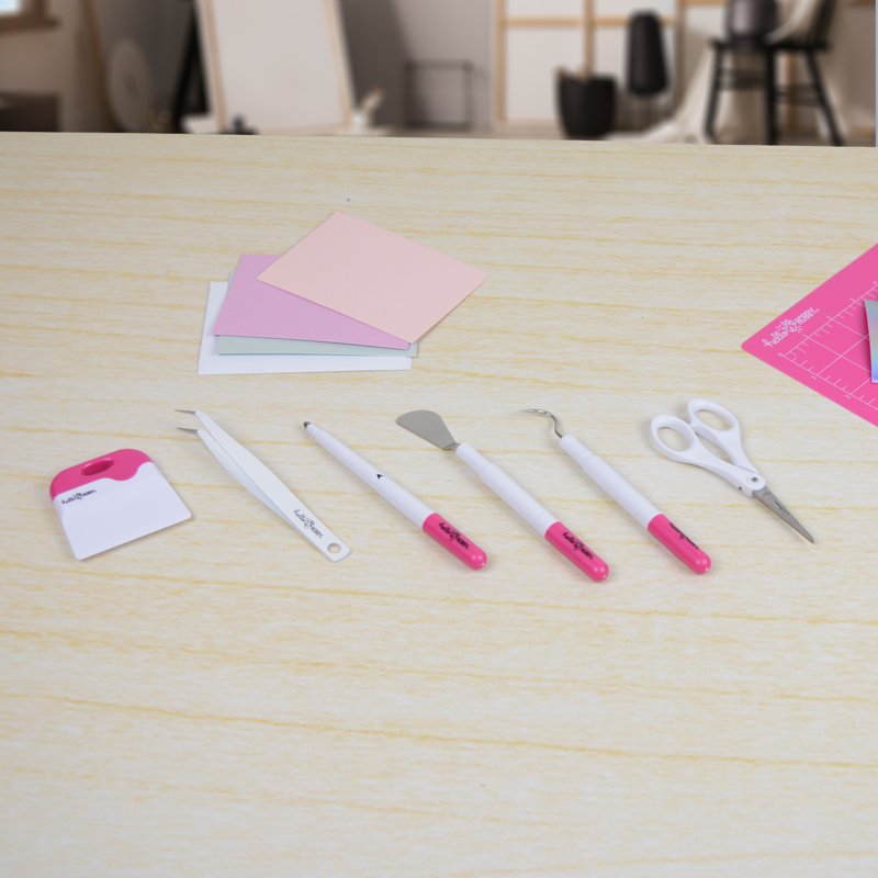 Pink Craft Vinyl Die-Cutting Accessory Tool Kit - 5 Pieces for Scrapbooking & DIY