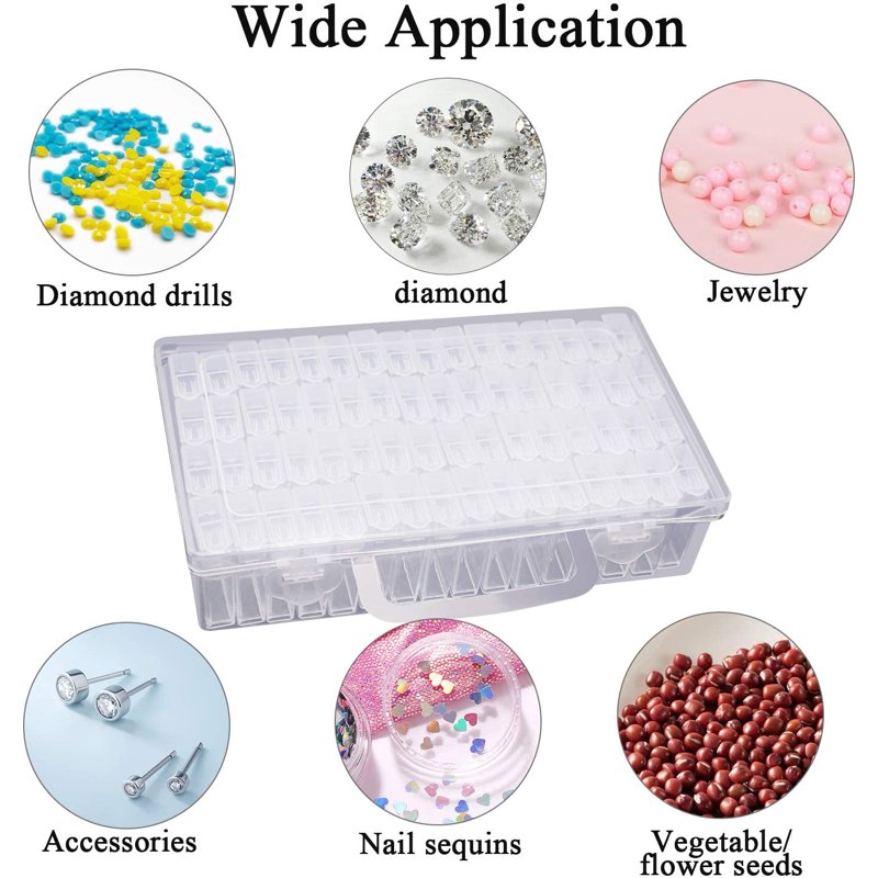 Diamond Painting Bead Storage Containers with 64 Compartments - Craft Organizer Box