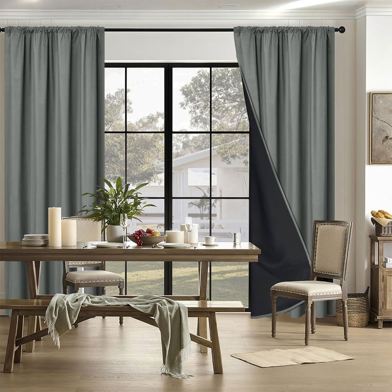 Blackout Curtains for Living Room & Bedroom Insulated Light Blocking Drapes