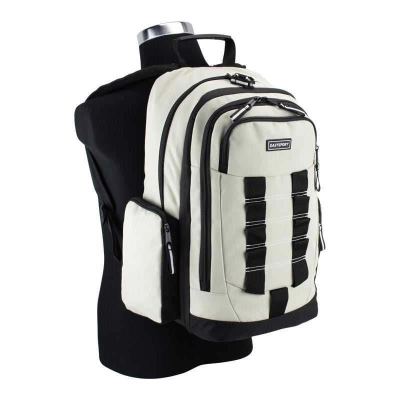 Expandable Recycled Unisex Backpack with Laptop Sleeve and Water-Resistant Bottom