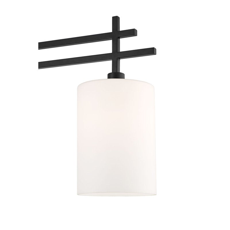 Modern Industrial Floor Lamp 65in Matte Black & Gold Frosted Glass Shade