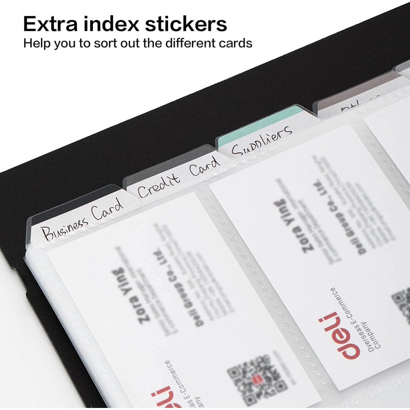 Business Card Book Organizer Portable Card Holder Fits 180 Cards Black