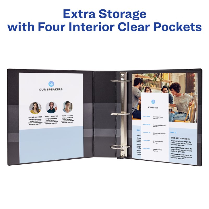 Heavy Duty 2-Inch White View Binders with One Touch Slant Rings – Pack of 4