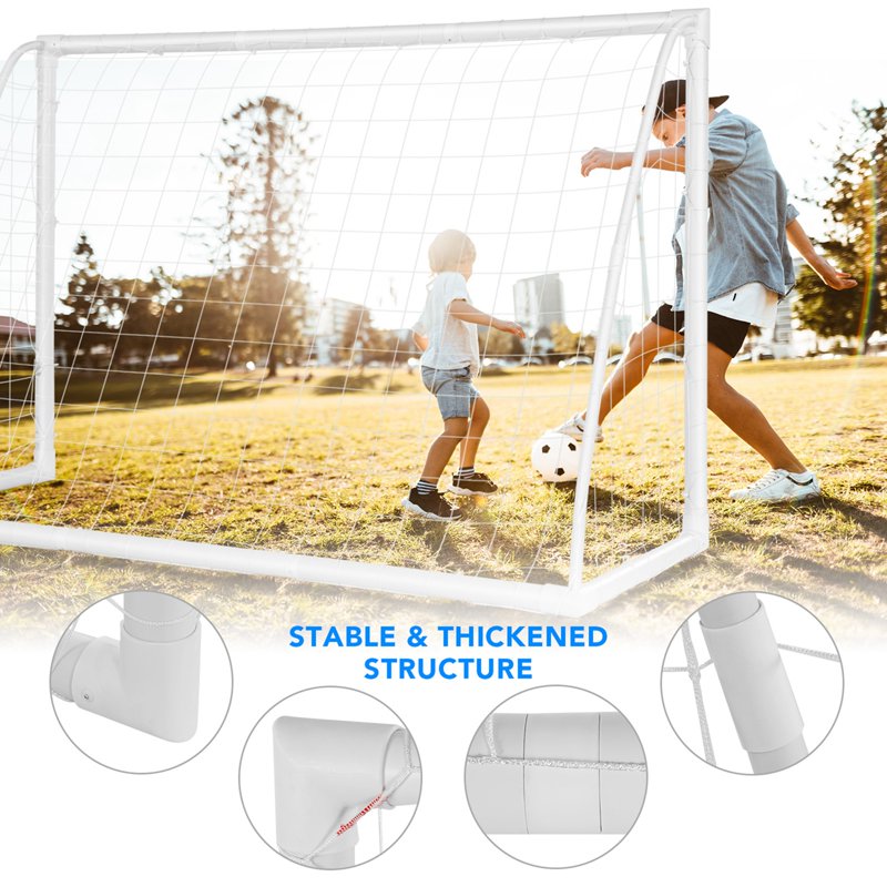 Costway 6x4 ft Weatherproof Portable Soccer Goal for Backyard Training
