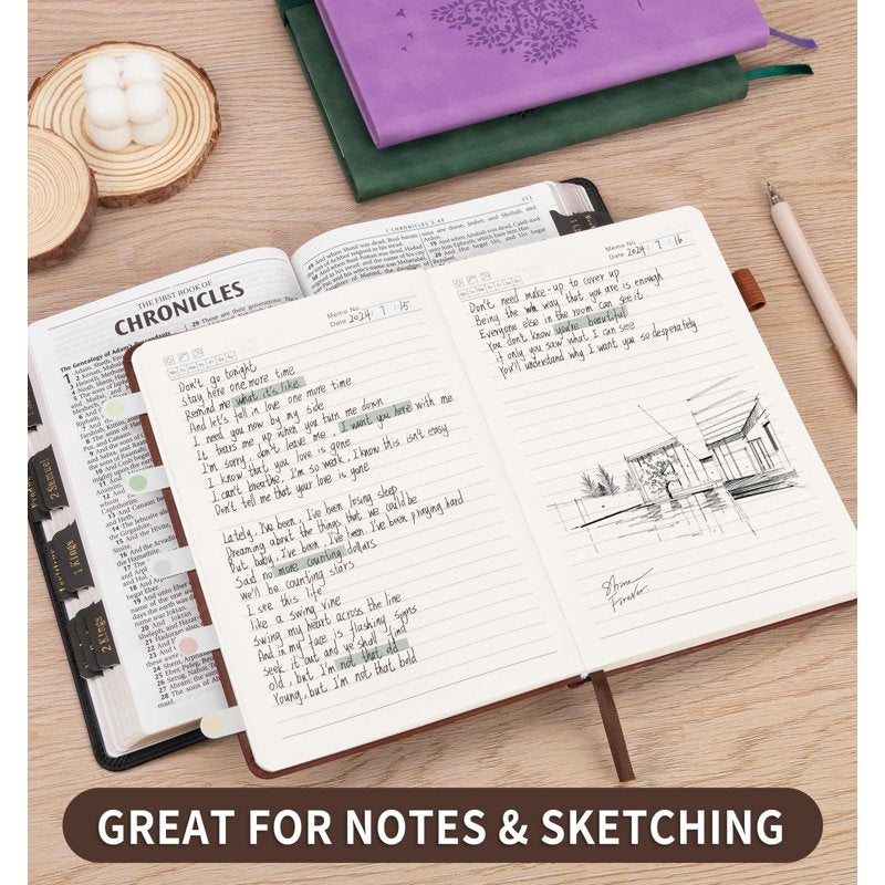 Leather A5 Journal Notebook for Women Men 200 Pages, Waterproof Cover, 6 Pack