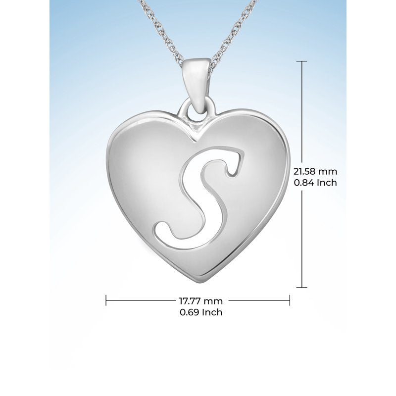 Personalized Sterling Silver Initial Letter Pendant Necklace for Women