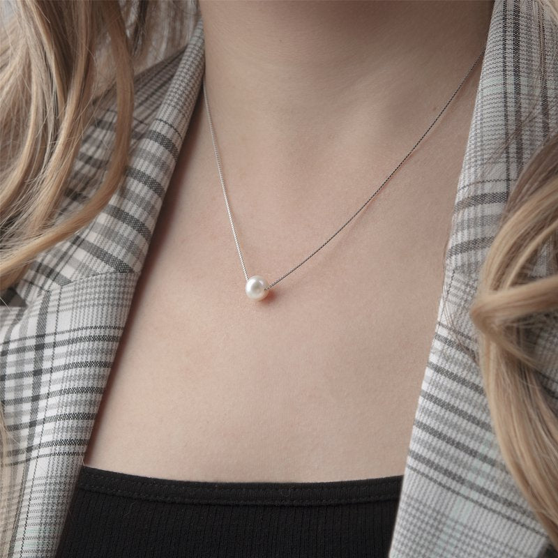 Sterling Silver Pearl Necklace for Women Christmas Gift Mother Daughter