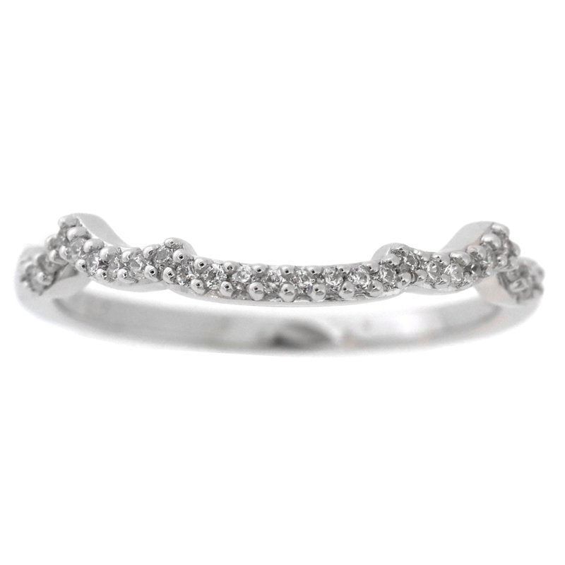 Sterling Silver Bridal Engagement Ring Set with Simulated White Diamonds