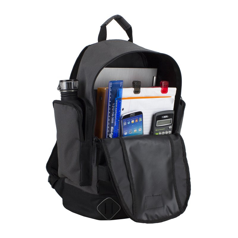 Unisex Skate Backpack with Adjustable Straps Water-Resistant Gray & Blue