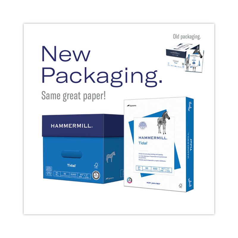 Hammermill Tidal 20lb Copy Paper - 8.5x11 White Printer & Copier Paper, 2500 Sheets