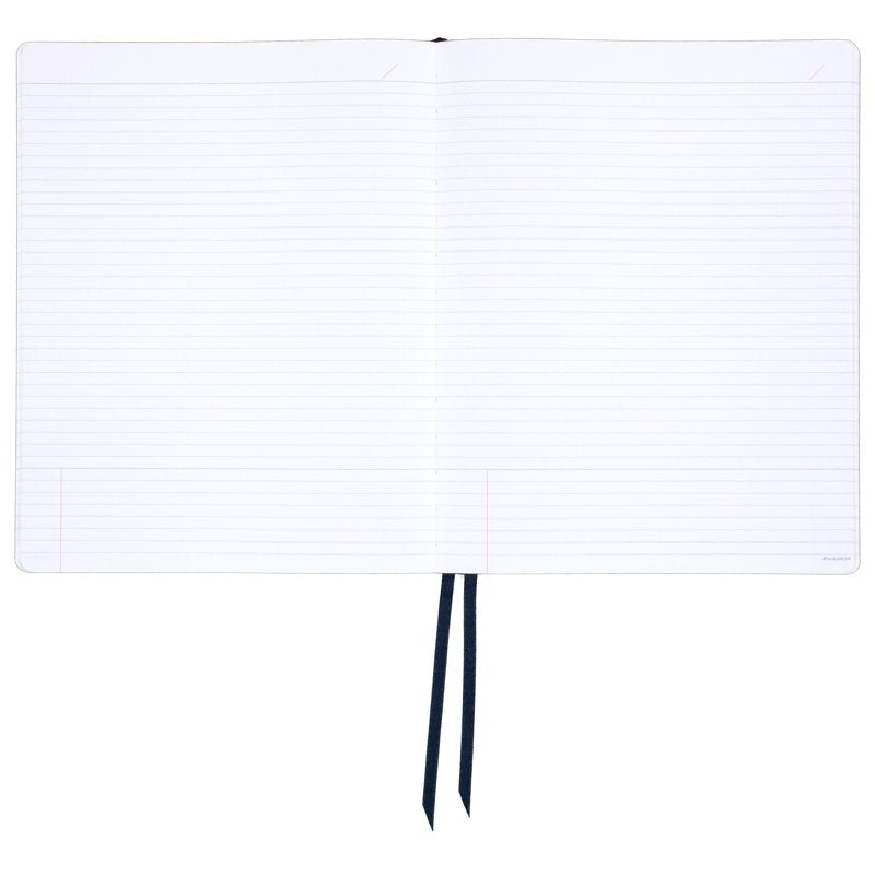 Ruled Casebound Notebook for Business & School - 80 Sheets, 8.25x11, Tan/Blue