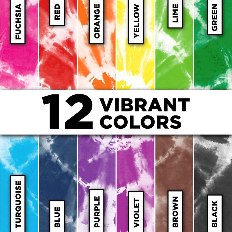 Tulip One-Step Tie-Dye Kit - 12 Vibrant Fabric Dyes for Cotton & Natural Fibers