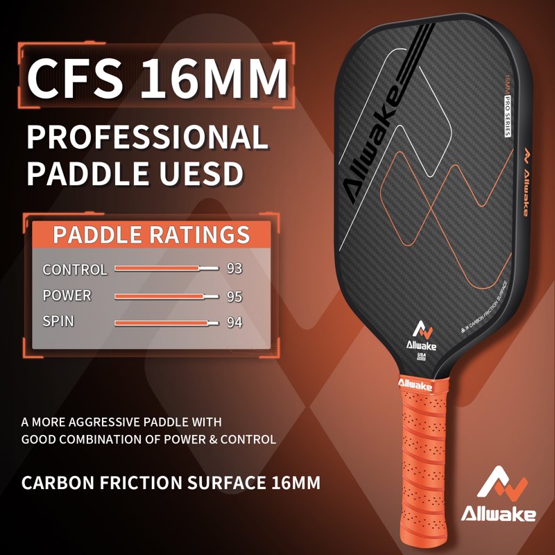 USA Pickleball 3K Carbon Fiber Paddles - Durable Lightweight Paddle, Black-Brown Variation