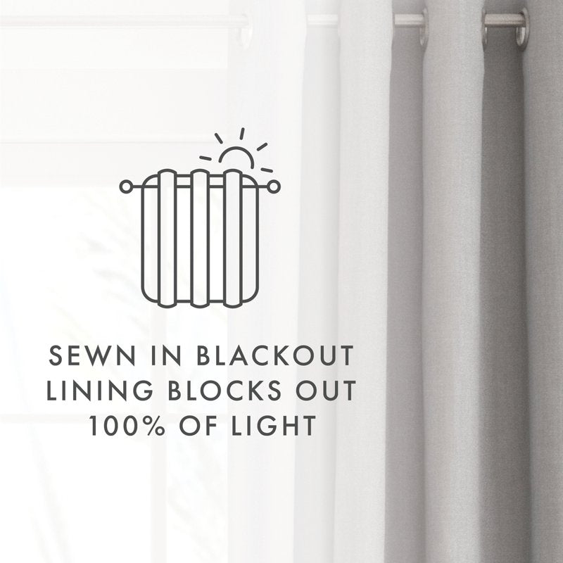 Energy Saving Linen Blend Grommet Curtain Panel - Light Gray, 50x84 Inches, 2 Panels