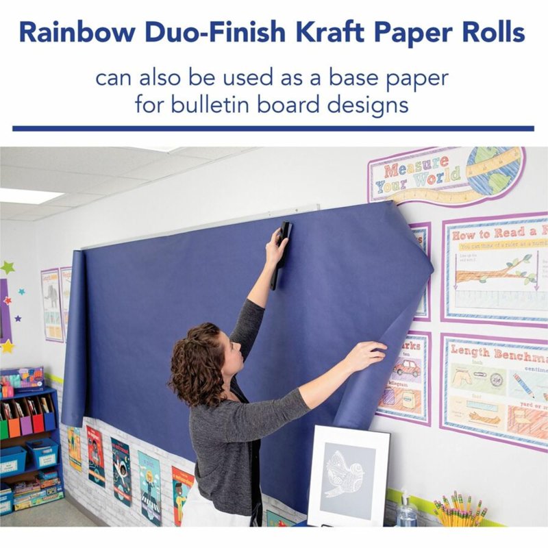 Rainbow Duo-Finish Kraft Paper Roll 36x1000 Inches Classroom Art Supplies