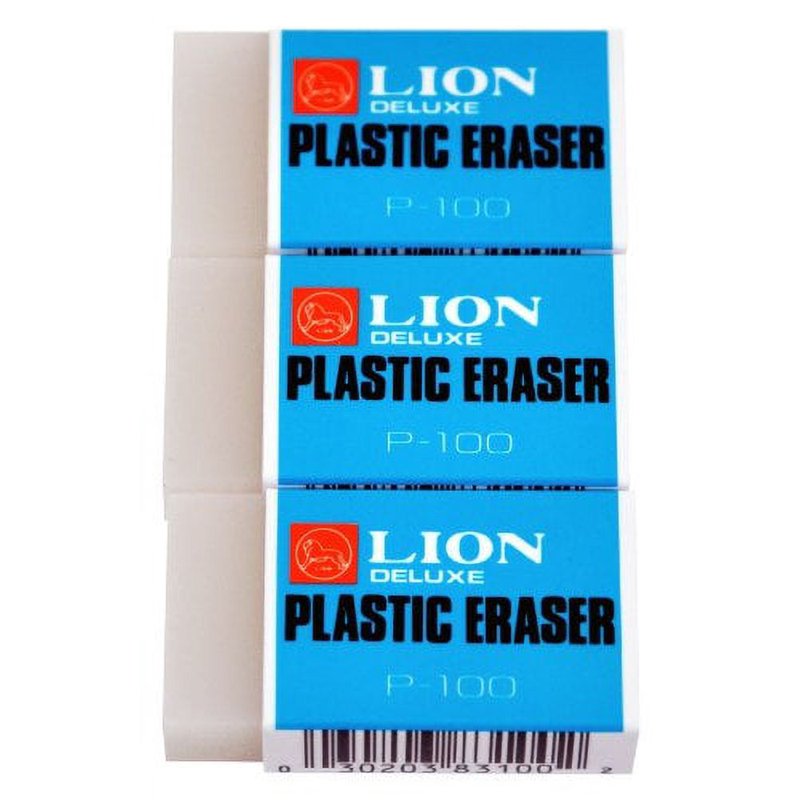 Translucent White Pencil & Pen Erasers - 3 Pack for Artists & Students