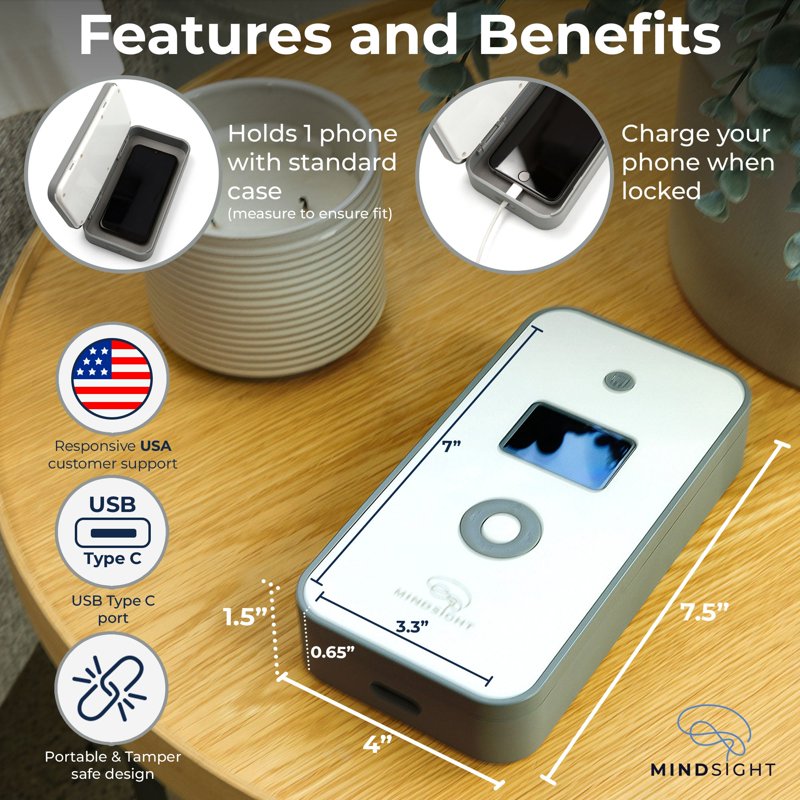 Personal Timed Lock Box for Phones & Items - Digital Countdown & 3 Lock Modes
