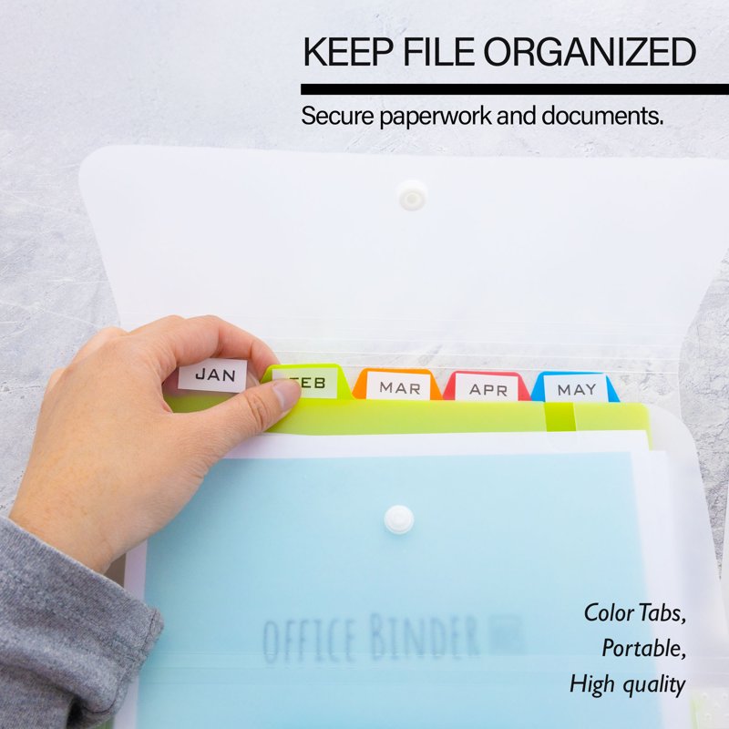 BAZIC 4-Pack 5-Pocket Poly Expanding File - Letter Size