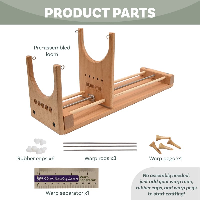 BeadSmith Ricks Bead Loom Kit for Beginners - Jewelry Making Craft Set