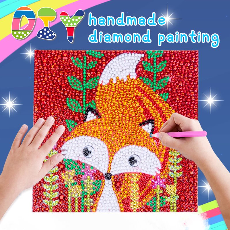 Kids Diamond Painting Kit for 6-12 Year Olds - Art Craft Set with Wooden Frame