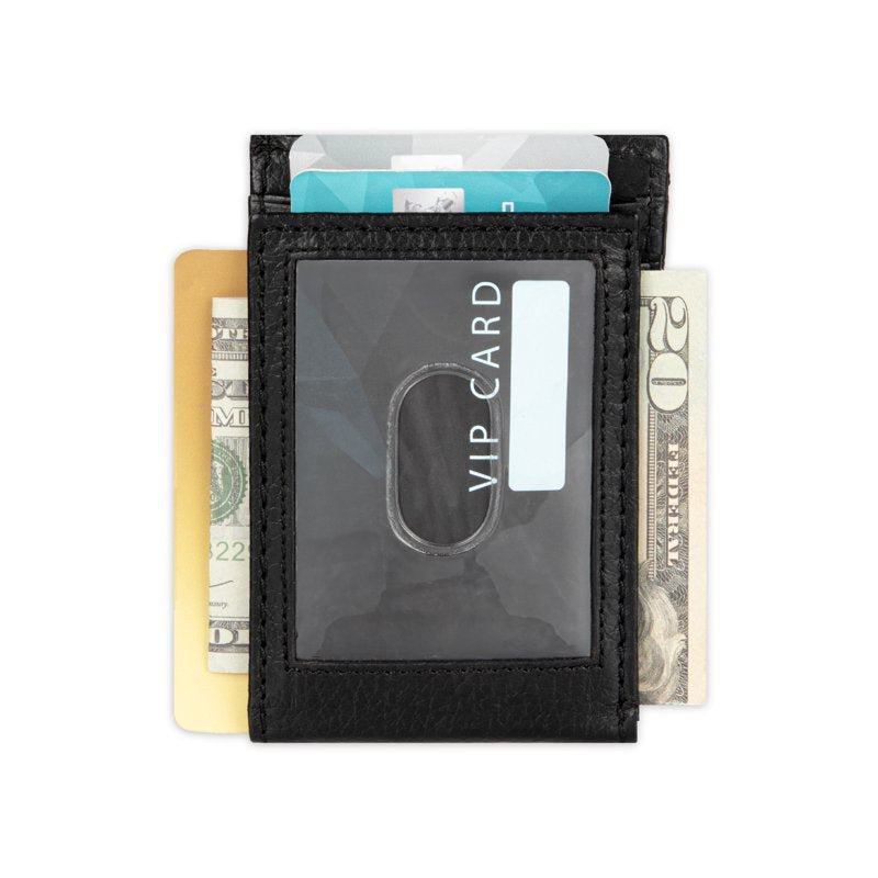 Men's Slim Magnetic Front Pocket Wallet - Black, RFID-Blocking