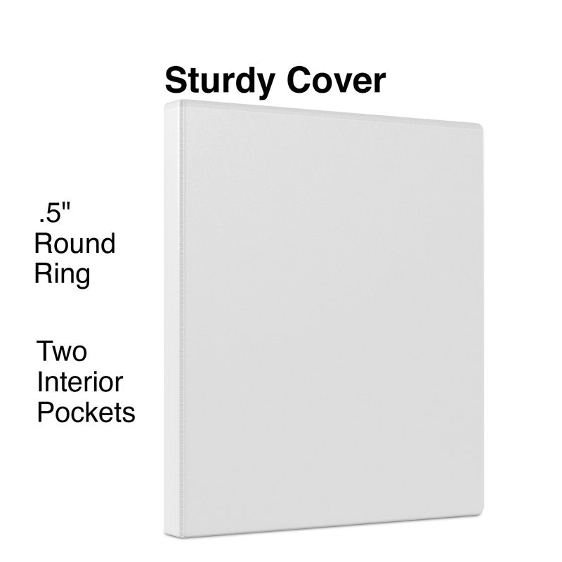 1/2 Inch White View Binder - Pack of 12, Holds 100 Sheets, Office Organization