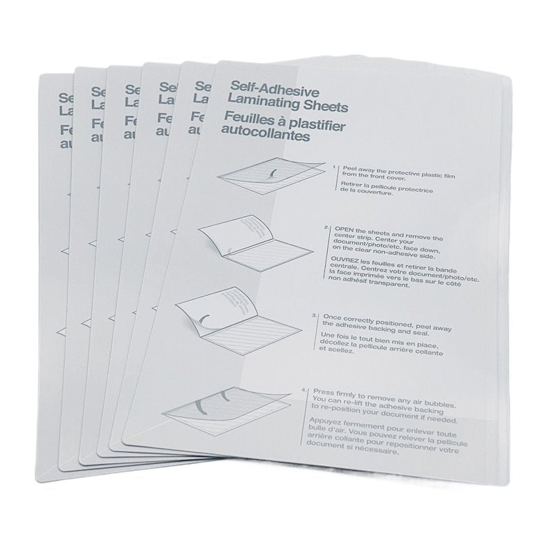 Self-Adhesive Laminating Sheets Protect Photos & Documents - Pack of 6