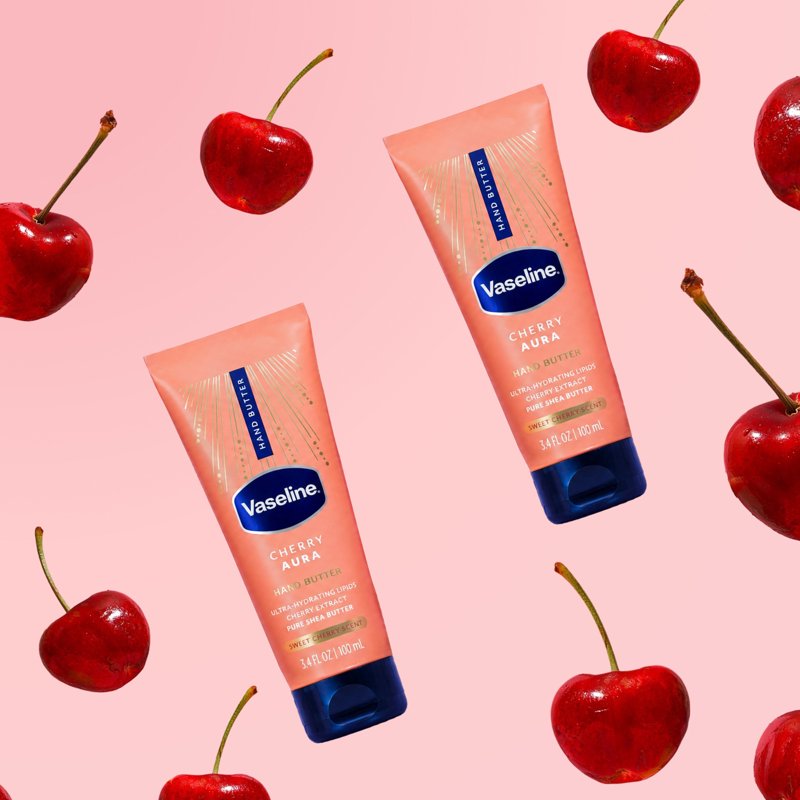 Vaseline Hand Butter for Dry Hands with Cherry Scent - 72HR Moisture, Nourishing 3.4 fl oz