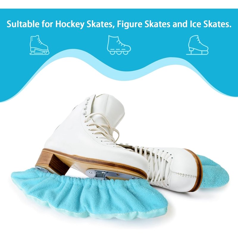 Ice Skate Blade Guards for Youth Hockey & Figure Skates - Microfiber Absorbent & Durable