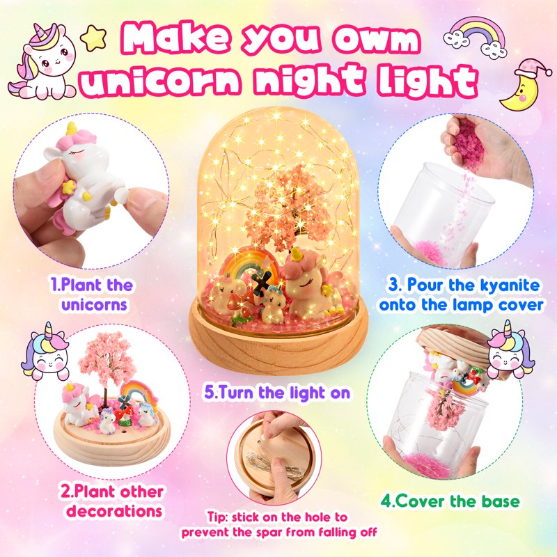 Kids Unicorn Night Light Craft Kit for Ages 3-12 - Creative DIY Toy Gift