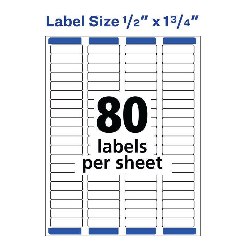 Avery Easy Peel Address Labels 1/2 x 1-3/4 Inch 8,000 Labels Bulk Pack