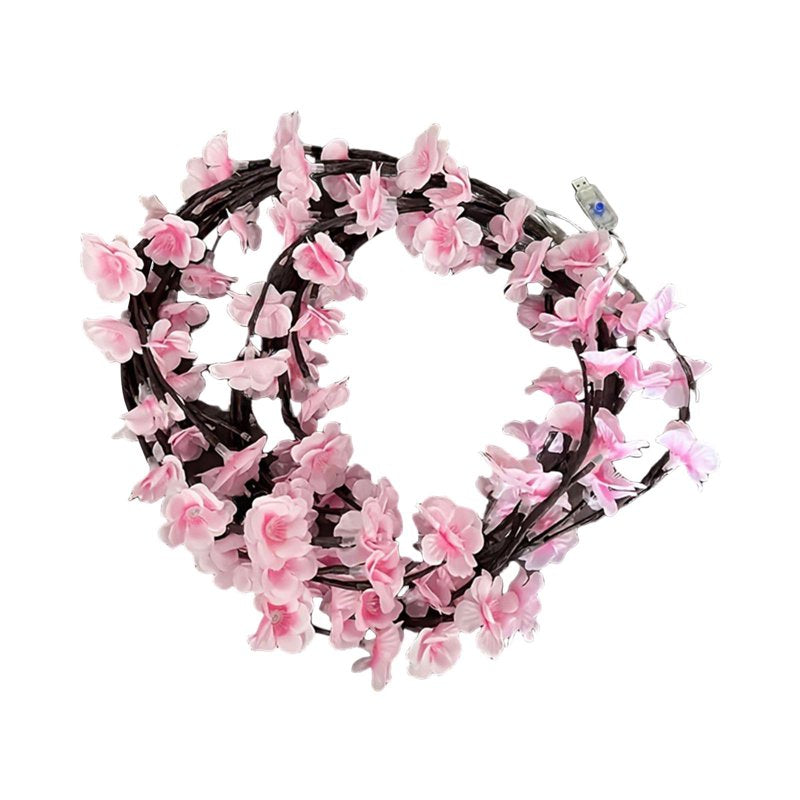 Cherry Blossom String Lights 1.6m 48 LEDs Romantic Indoor Decor with 8 Modes