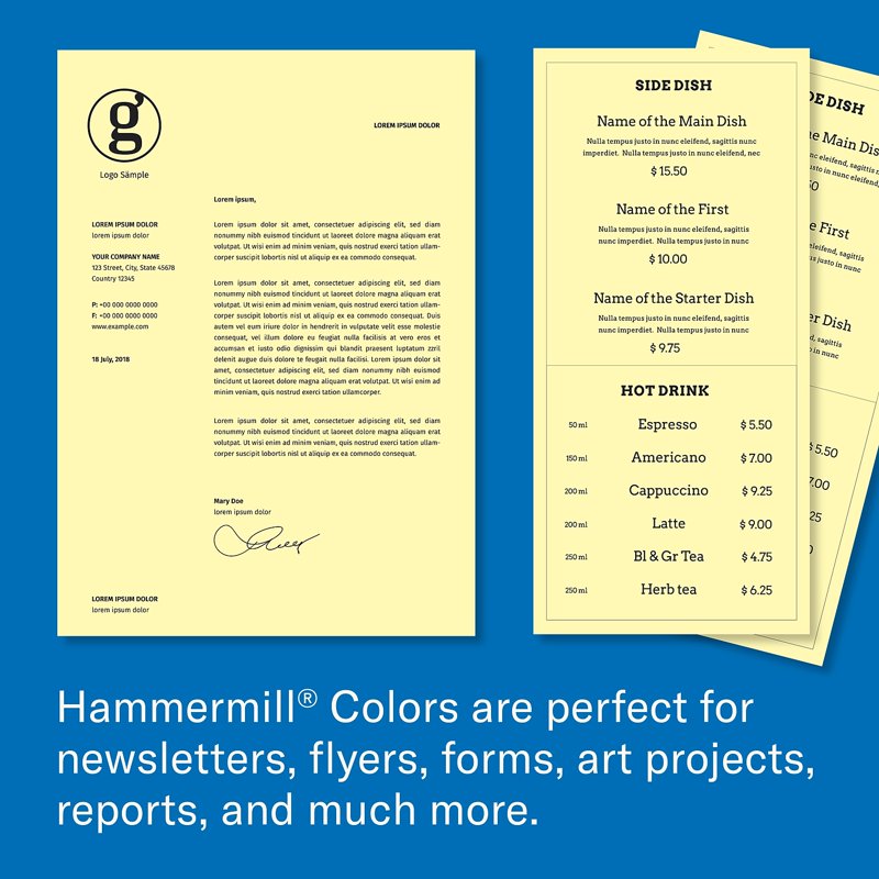 Colored Recycled Paper 8.5 x 11 Canary 20lb 500 Sheets - Office & Creative Projects