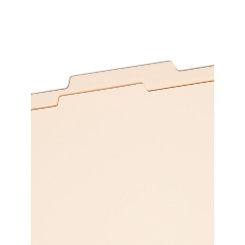 Manila File Folders with Divider, 2-Inch Expansion, Letter Size, Pack of 10