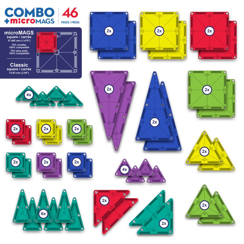 Magna-Tiles 46-Piece Magnetic Construction Set for Kids, Building & Learning